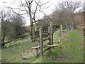 Stile at crossing of public footpaths at Pen-cribarth in SA9 1TJ