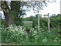 Public footpath and stile, South Weald Common in CM14 5SP