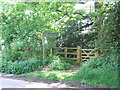 Public footpath near Bentley, Essex in CM14 5PZ