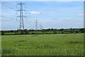 Pylons across the farmland in NN12 8AF