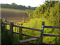 Stile and footpath on the Bicton estate in EX9 7EF