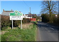 Heather village sign along Normanton Road in LE67 2QJ