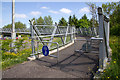 Entrance to Harthill footbridge cycle ramp in ML7 5PQ