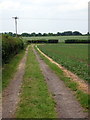 Power lines by the footpath in Central Bedfordshire