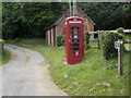 Morden: telephone box at Whitefield in BH20 7DY