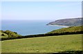 Looking over a field to Porlock Bay in TA24 8JL