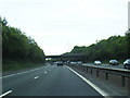 M8 eastbound nears Blackburn Road overbridge in EH47 7DT