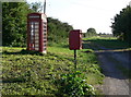 Telephone and post box along Rhoon Road in PE34 4HZ
