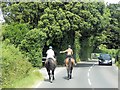 Horse Riders on Hill Lane in PO40 9SY