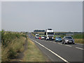 Looking north along the A1 at Buckton in NE70 7PW