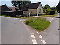 Road junction near Washingditch Green complete with grass triangle in SG8 9RL