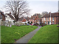 Churchyard and village street, South Harting in GU31 5LG