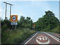 Sign and speed limit at entrance to Stapleford in SP2 0PS