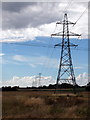 Pylons over the farmland in MK18 2BW
