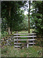 Wooden stile in Thompson Wood in LA11 6HX