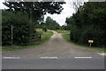 Bridleway and drive to Brickyard Cottage in Chicheley