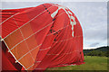 Deflating the envelope of a hot air balloon at Westown in PH2 7SU