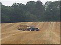Gathering the baled straw, below Asplands Husk Coppice in B49 5LG