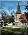 Lych gate and spire, St.Mary's in Broomfield