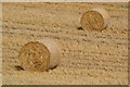 Two bales in stubble field in SO20 8DF