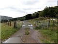 Gate and kissing gate across a track south of Roundhouse Farm Nantyglo in NP23 4QQ