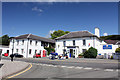 Royal Feathers Hotel by the A482 Alban Square in SA46 0JJ