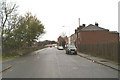 Looking up Cemetery Road, Lower Ince in WN3 4JP