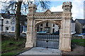 Restored gateway to St Mary's Church Tremadog in LL49 9RF