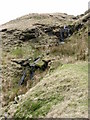 Collapsing footpath below Scout Moor in BL0 0RQ