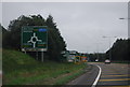 Approaching a roundabout, A48 in SA14 6RL