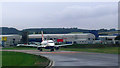British Airways plane awaiting its take-off slot at Aberdeen Airport in AB21 0GT