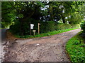 Footpath leaves Nutbourne Road at Bramfold Farm in RH20 2HD