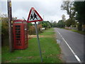 East Boldre: red phone box at the south end of the village in SO42 7WT