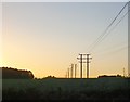 Overhead power lines east of Parmoor in RG9 6PT