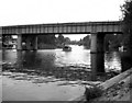 Staines railway bridge and Staines Bridge, River Thames in TW18 3JA