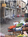 A greencrocer's display in The Shambles Bradford on Avon in BA15 1DZ