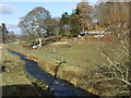 Looking downstream from bridge over Leochel Burn in AB31 4RU
