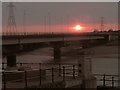 Sunset over Loughor Bridge in SA4 6TB