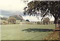 Looking across the fields from the A71 towards Loudoun Hill in KA17 0NZ