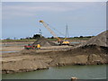 Gravel extraction by dragline at Wykeham Quarry in YO13 9QU