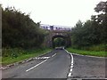 Train going over Linburn Road in EH27 8DY
