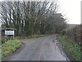 Lane at Llansannor village boundary in Penllyn Community