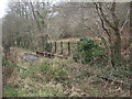 Disused railway at river crossing north of Llangeinor in CF32 8NY