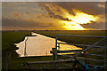 Sunset over Longton Marsh in PR4 5JH