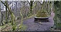 Seat by car park for woods at Grenoside in S35 8RS
