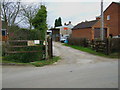 Footpath through the farmyard in Yeaveley