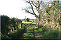 Gate on footpath to Mutford Hall in Rushmere