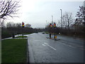 Traffic light controlled junction on Kirkleatham Lane (A1042)  in TS10 4QP