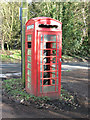 Vandalised K6 telephone box by Decoy Farm in NR32 5PQ