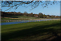 River flowing across fields towards Hensting in SO50 7HH